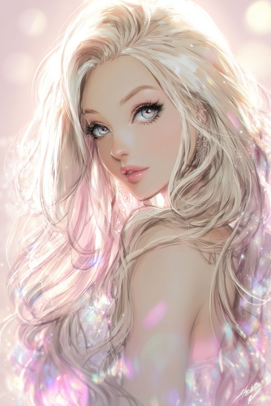 Dreamy Blonde Portrait Illustration Poster. poster — illustration art