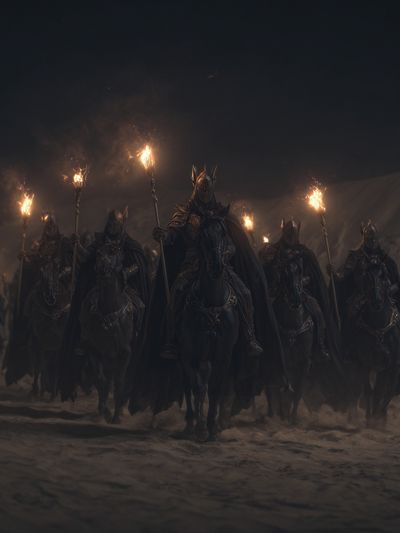 Armored Cavalry at Night Poster. poster print