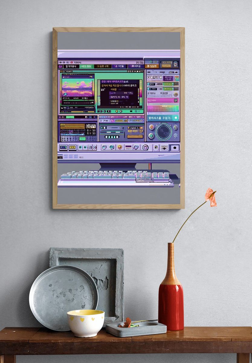 Retro Computer Interface Poster. — room view 3