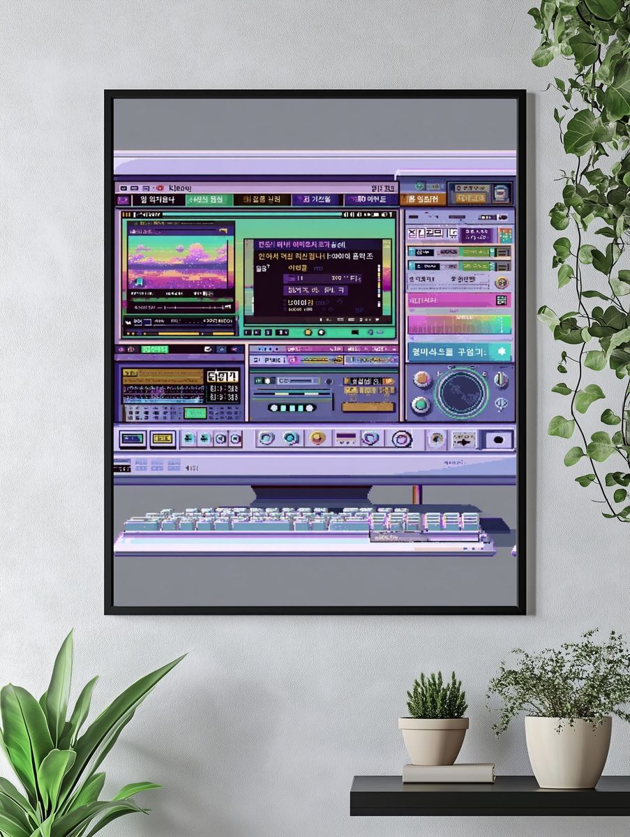 Retro Computer Interface Poster. — room view 4