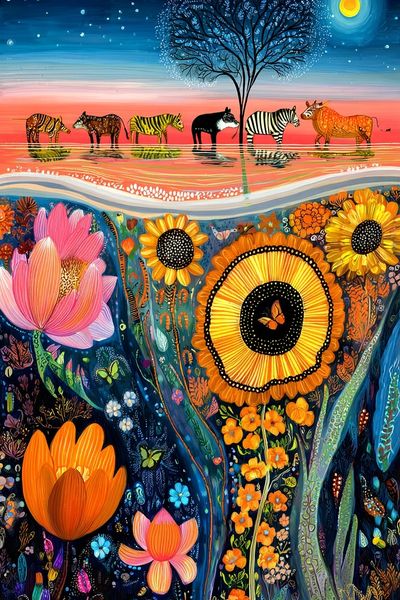 Safari Bloom Dreamscape Poster. poster
