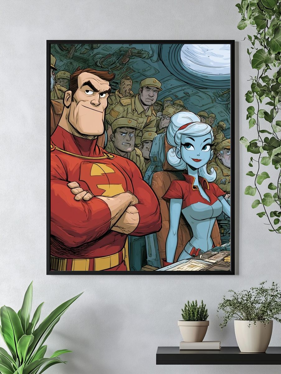 Superhero Crew Comic Art Print. — room view 4