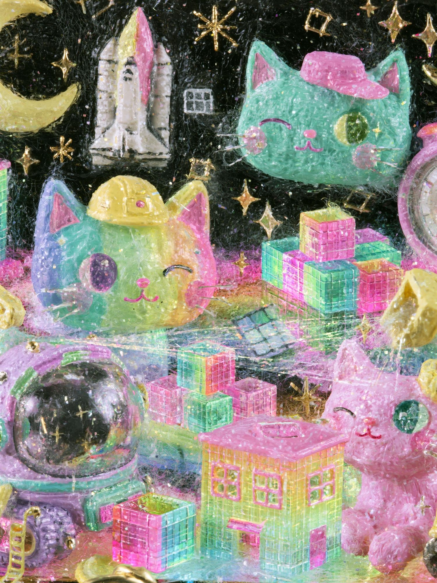 Kawaii Space Cats Poster. poster — illustration art