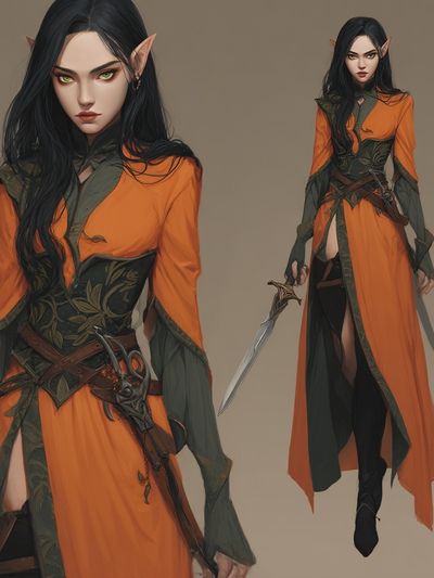 Elf Warrior Fantasy Illustration Poster. poster print