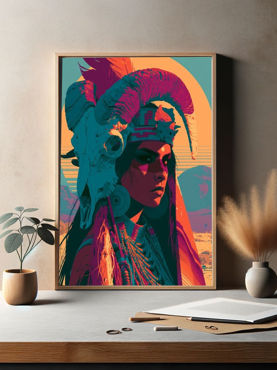 Desert Shaman Portrait Poster. — room view 2