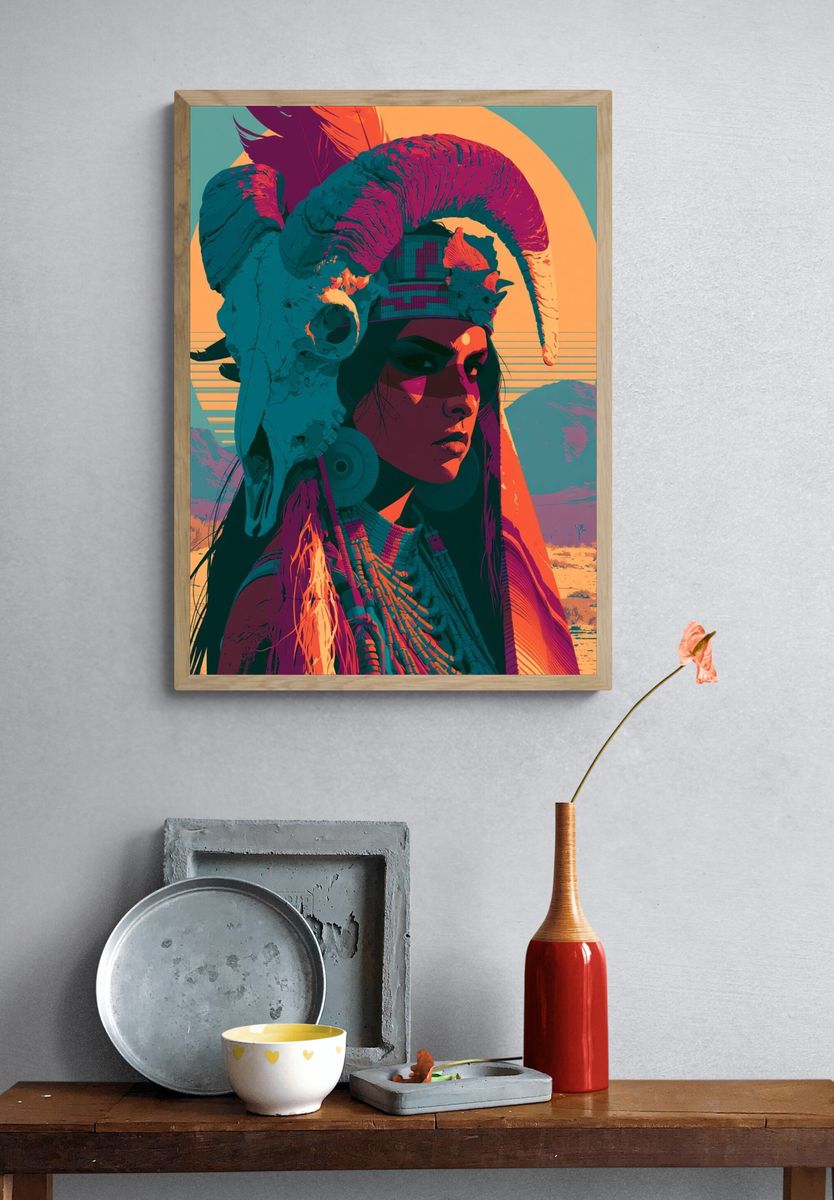 Desert Shaman Portrait Poster. — room view 3