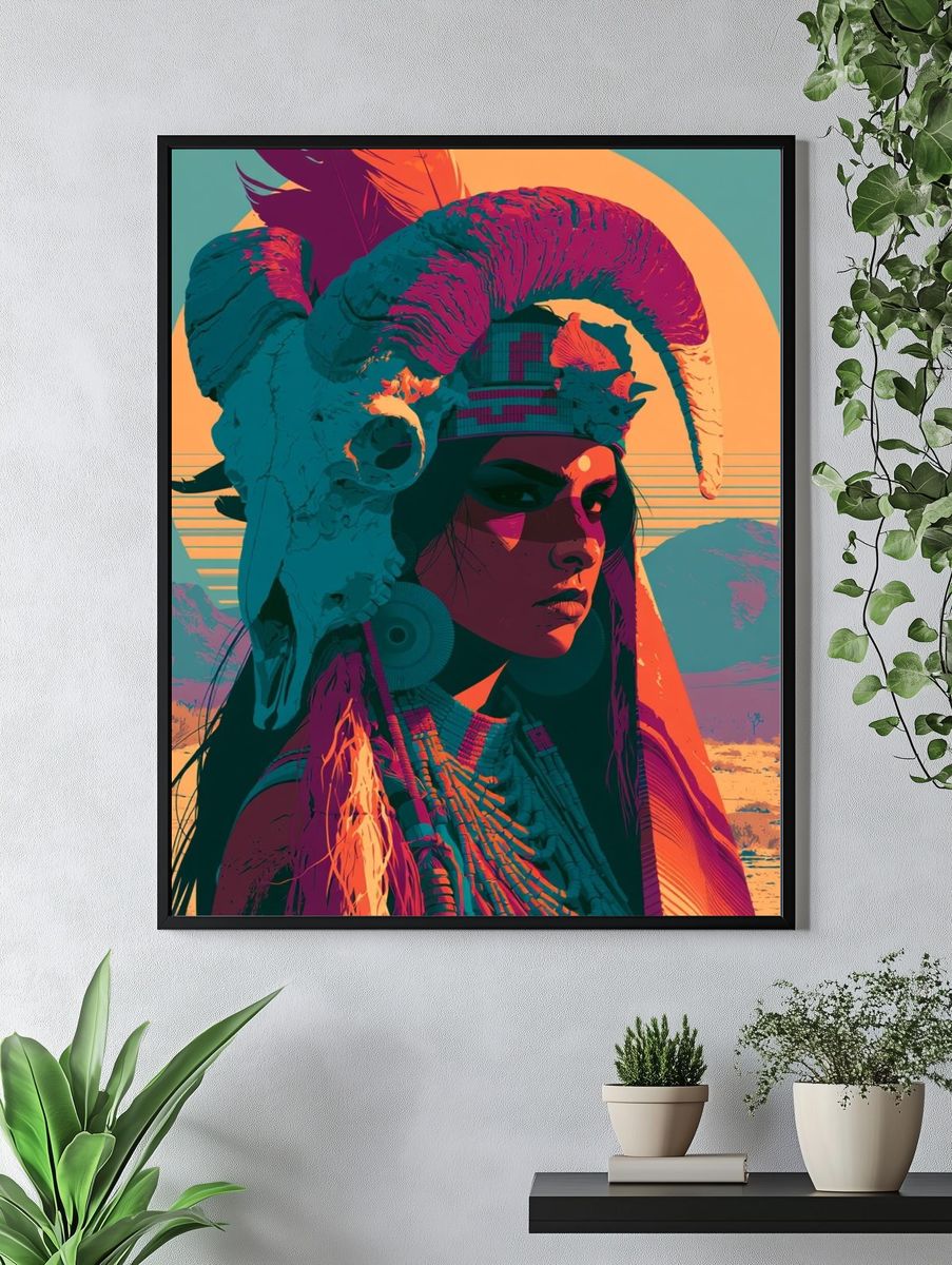 Desert Shaman Portrait Poster. — room view 4