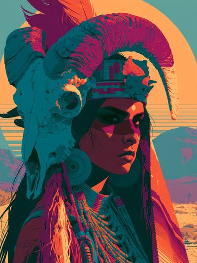 Desert Shaman Portrait Poster. poster print