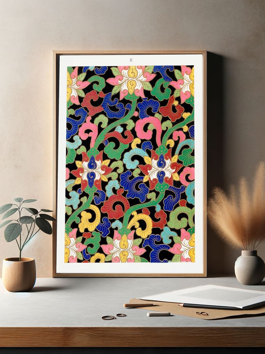 Samurai Dragon Illustration Poster. — room view 2