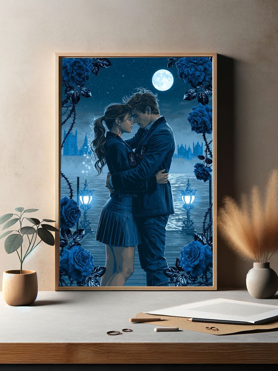 Moonlit Romance Digital Art Poster. — room view 2