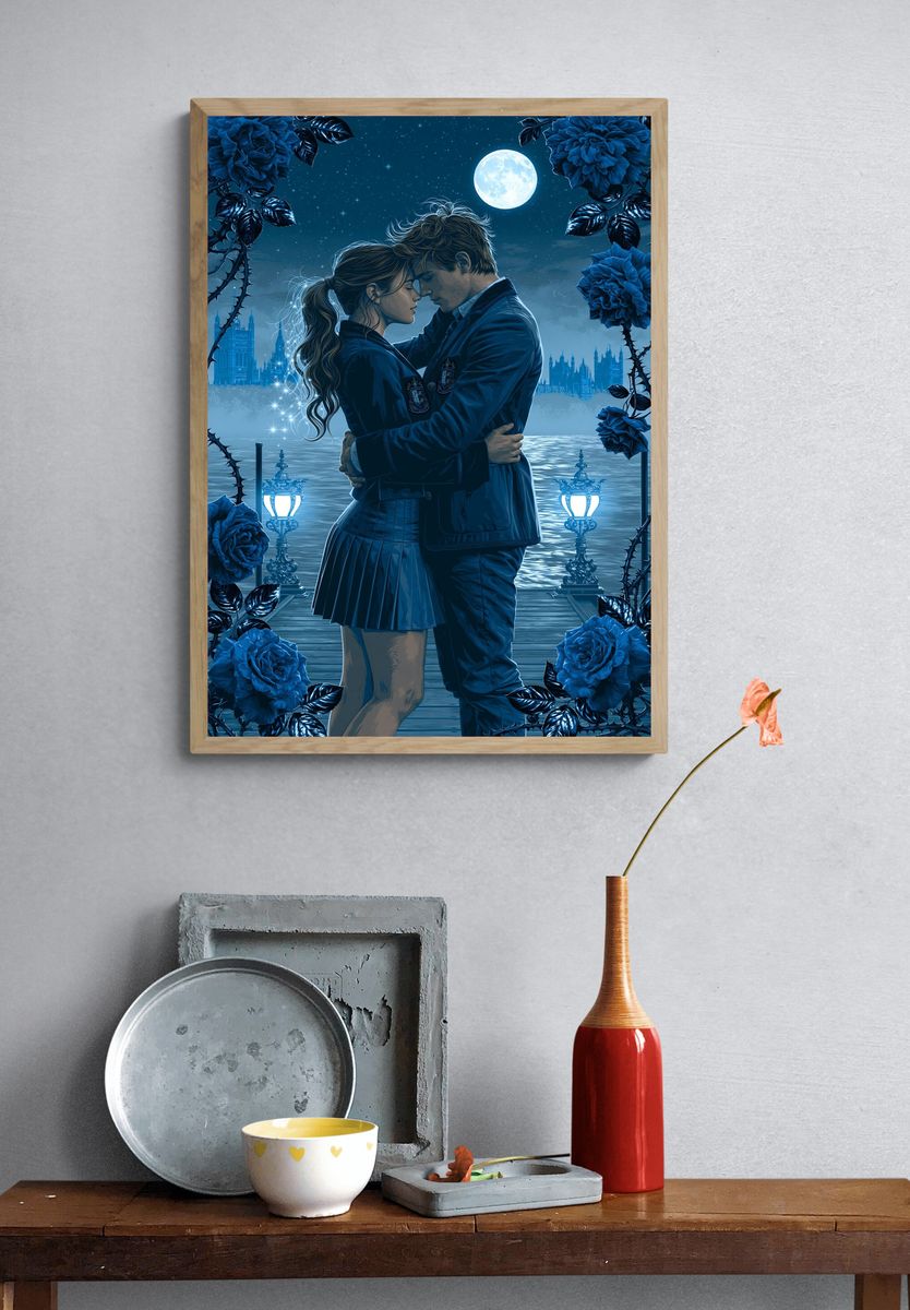 Moonlit Romance Digital Art Poster. — room view 3