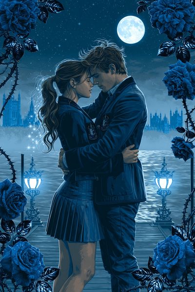 Moonlit Romance Digital Art Poster. poster print