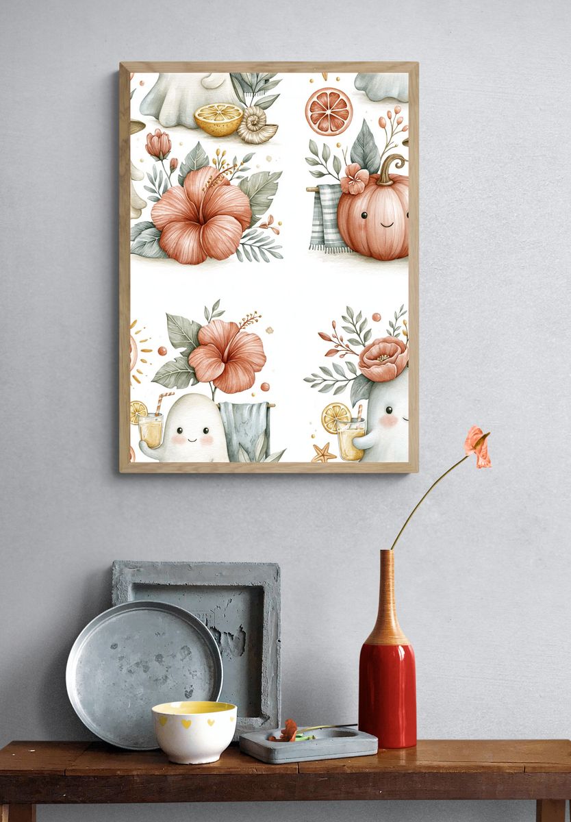 Autumn Ghosts Watercolor Poster. — room view 3