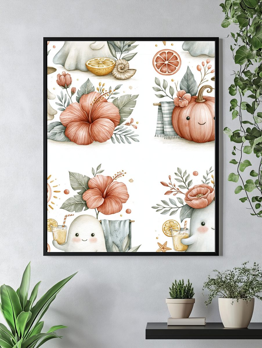 Autumn Ghosts Watercolor Poster. — room view 4