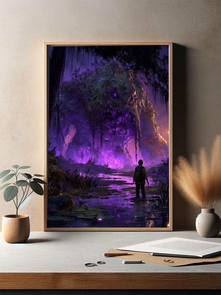 Neon Jungle Titan Illustration Poster. — room view 2