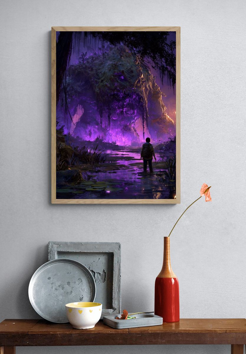 Neon Jungle Titan Illustration Poster. — room view 3