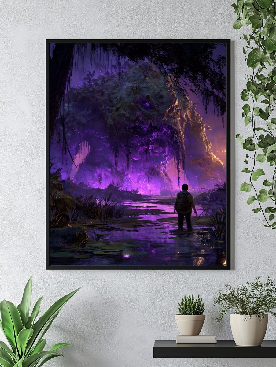 Neon Jungle Titan Illustration Poster. — room view 4