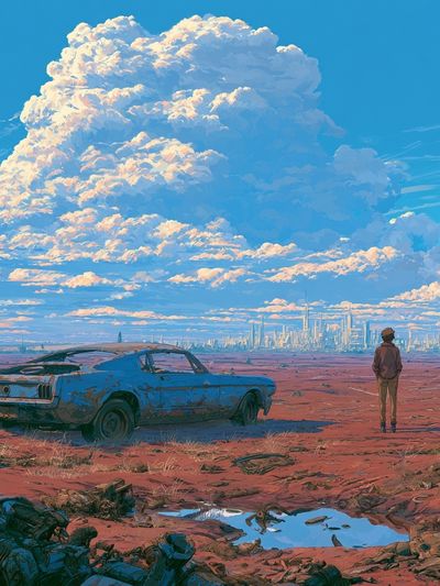 Desert Skyline Dreamscape Poster. poster