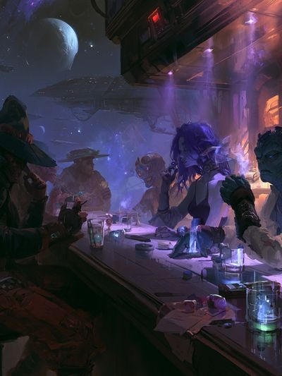 Cyberpunk Cantina — Sci-Fi Illustration Print. poster print