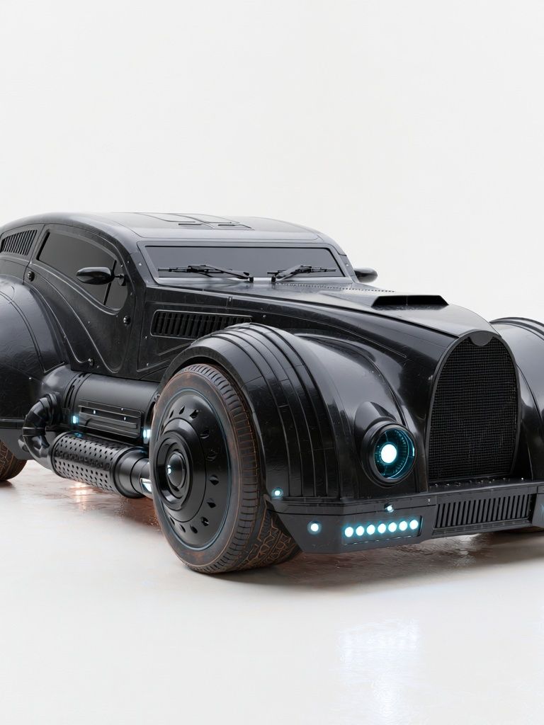 Futuristic Black Hot Rod Poster. poster detail