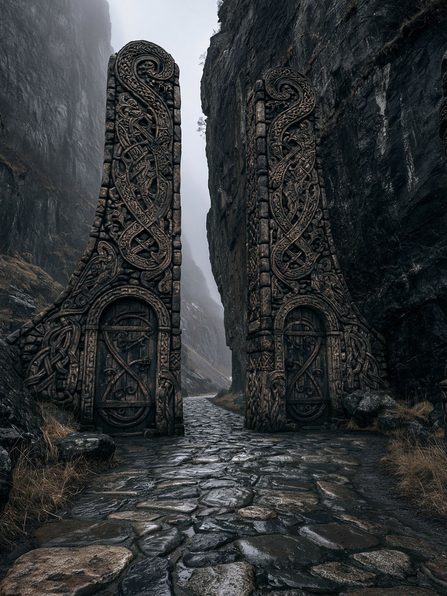 Celtic Stone Gate Fantasy Print. poster — illustration art