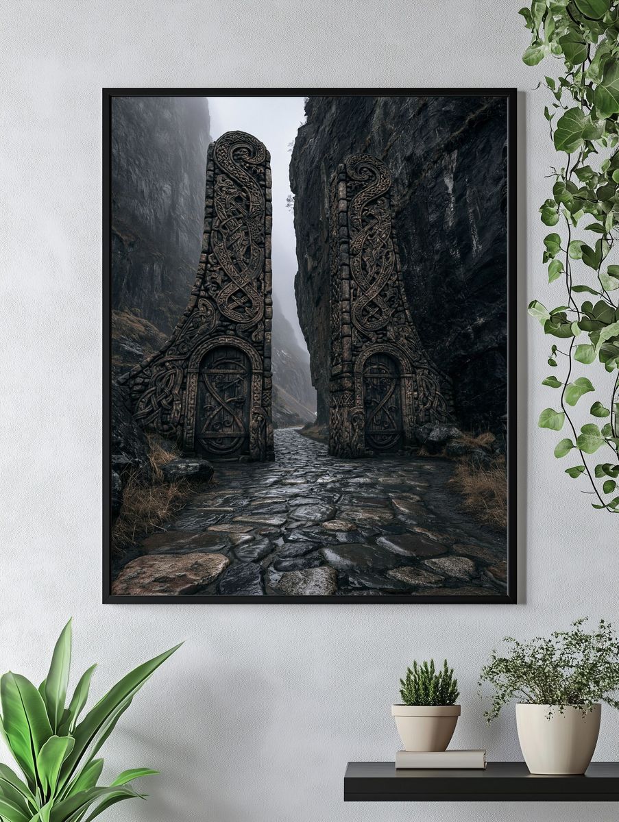 Celtic Stone Gate Fantasy Print. — room view 4