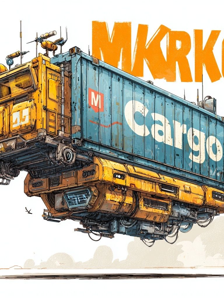 Cargo Airship Illustration Poster. poster — illustration art