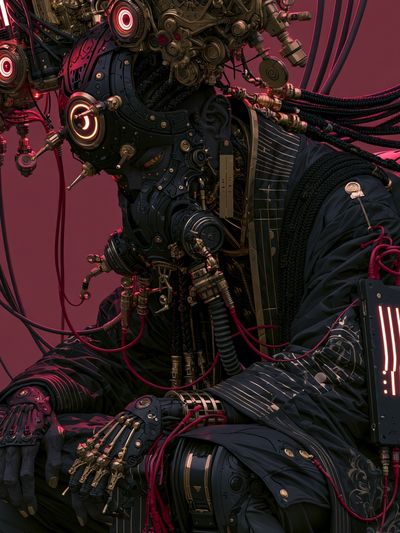 Cybernetic Figure Digital Art Poster. poster print