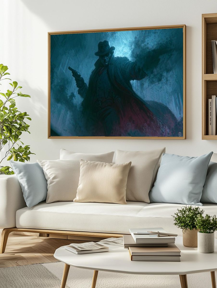 Noir Detective in the Fog Poster. — room view 2