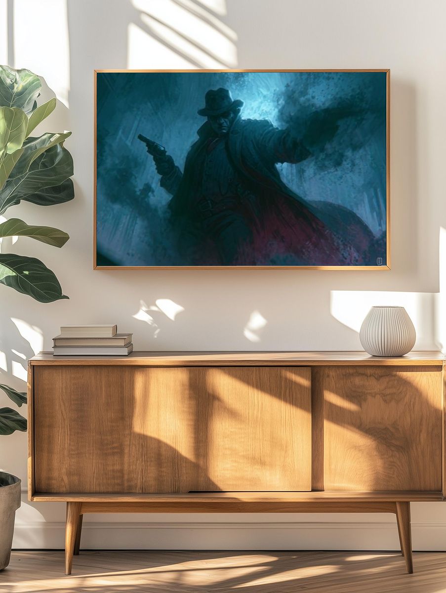 Noir Detective in the Fog Poster. — room view 3