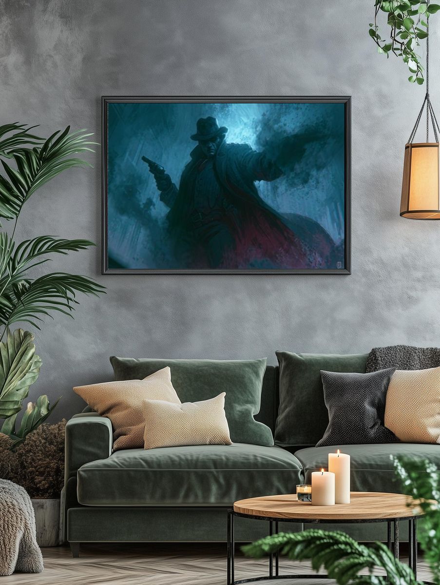 Noir Detective in the Fog Poster. — room view 4