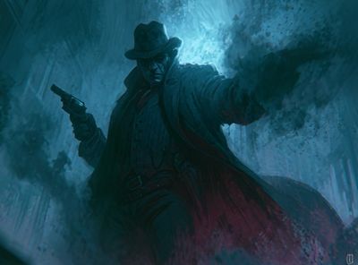 Noir Detective in the Fog Poster. poster print