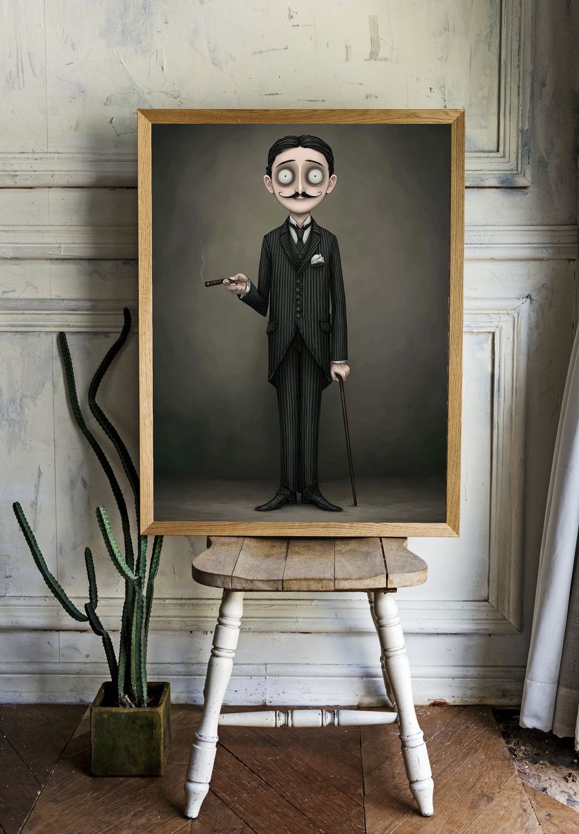 Gothic Gentleman Illustration Poster. — room view 1