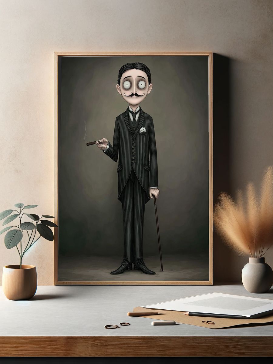 Gothic Gentleman Illustration Poster. — room view 2