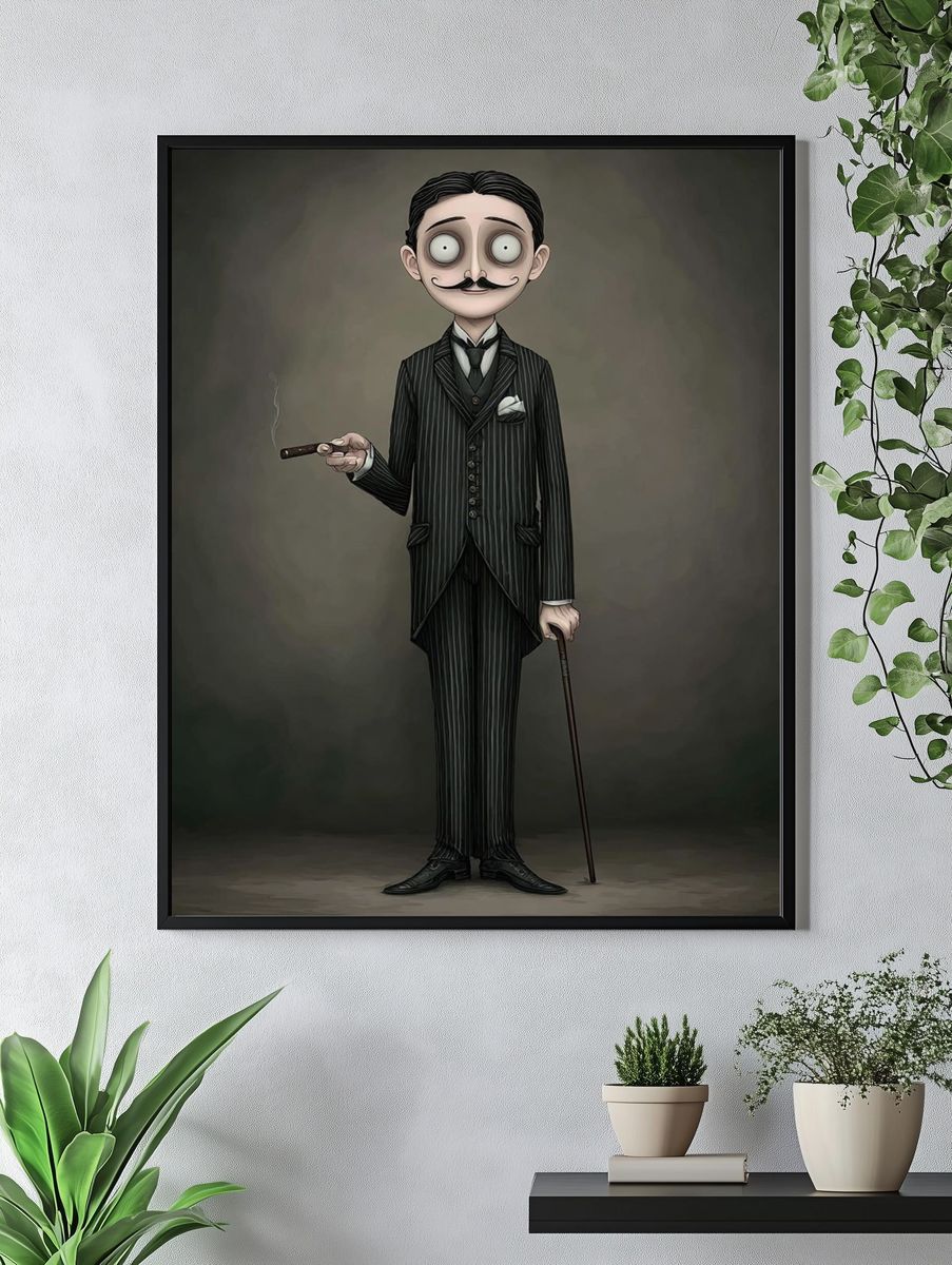 Gothic Gentleman Illustration Poster. — room view 4
