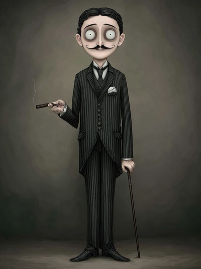 Gothic Gentleman Illustration Poster. poster print