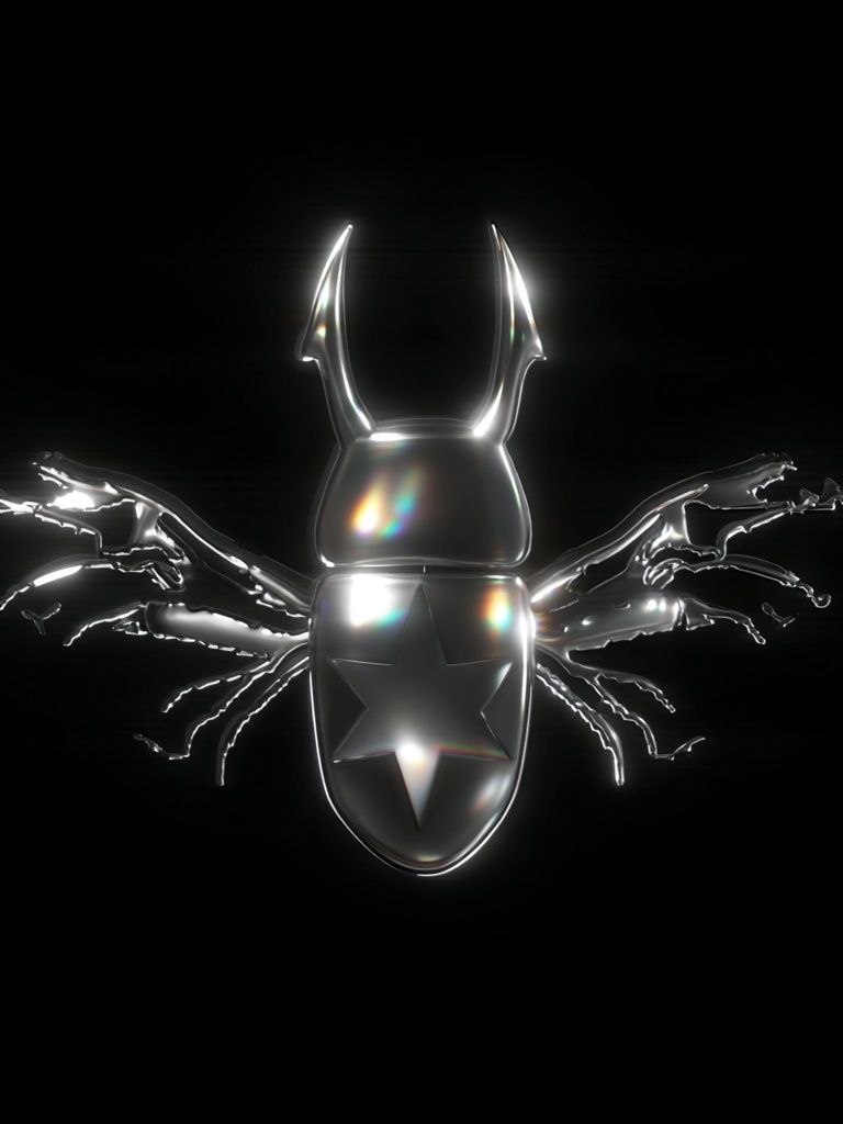 Chrome Beetle Surreal Print. poster — illustration art