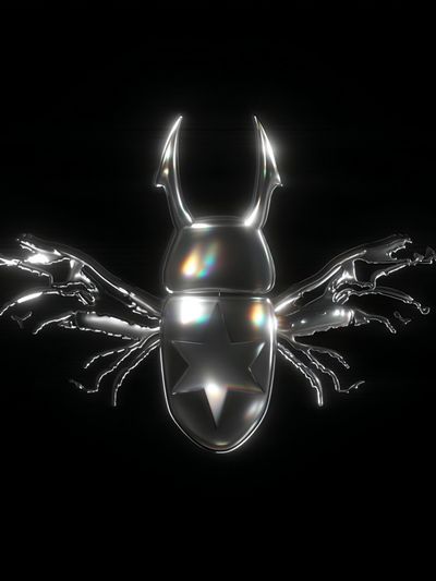 Chrome Beetle Surreal Print. poster print