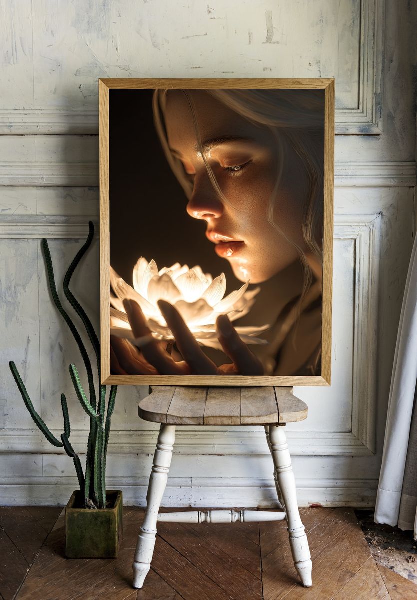 Luminous Woman Portrait Print. — room view 1