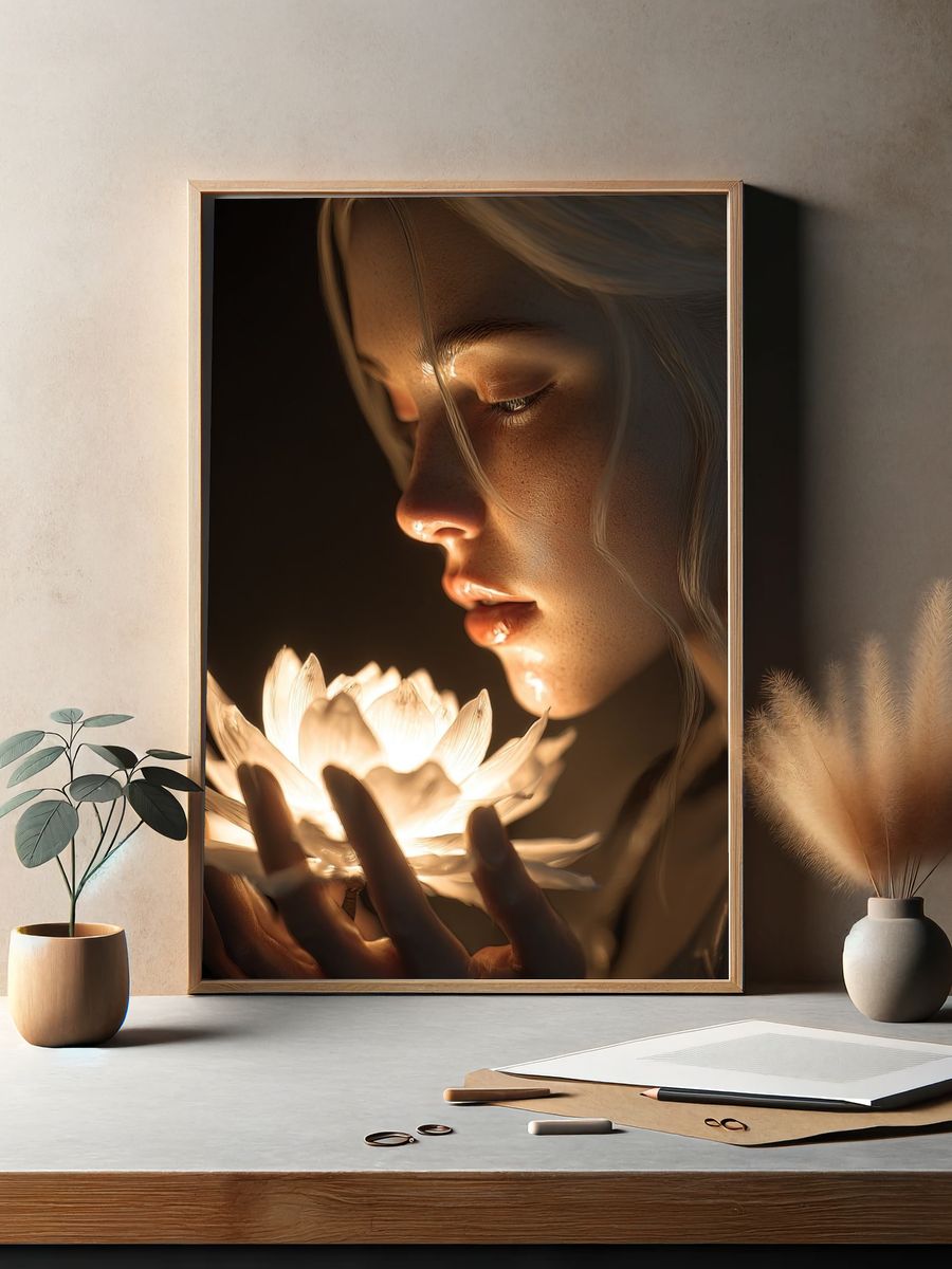 Luminous Woman Portrait Print. — room view 2