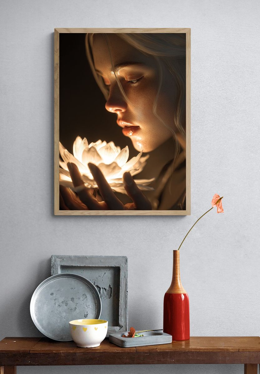 Luminous Woman Portrait Print. — room view 3