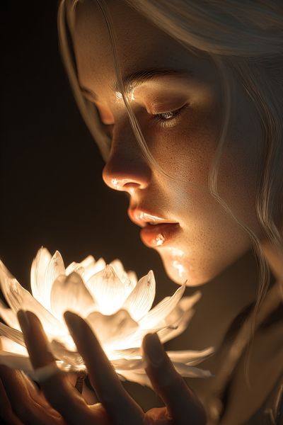 Luminous Woman Portrait Print. poster