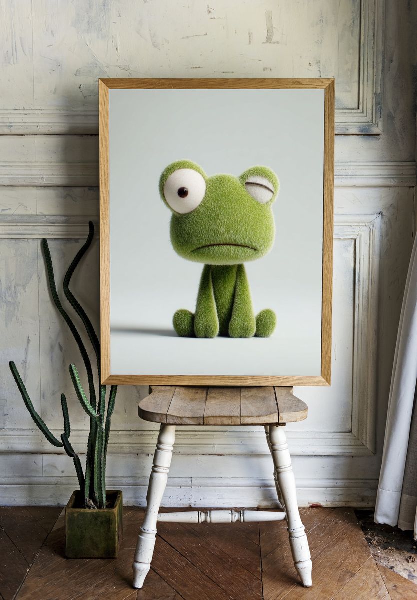 Sad Frog Character Poster. — room view 1