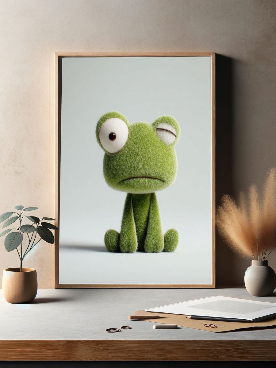 Sad Frog Character Poster. — room view 2