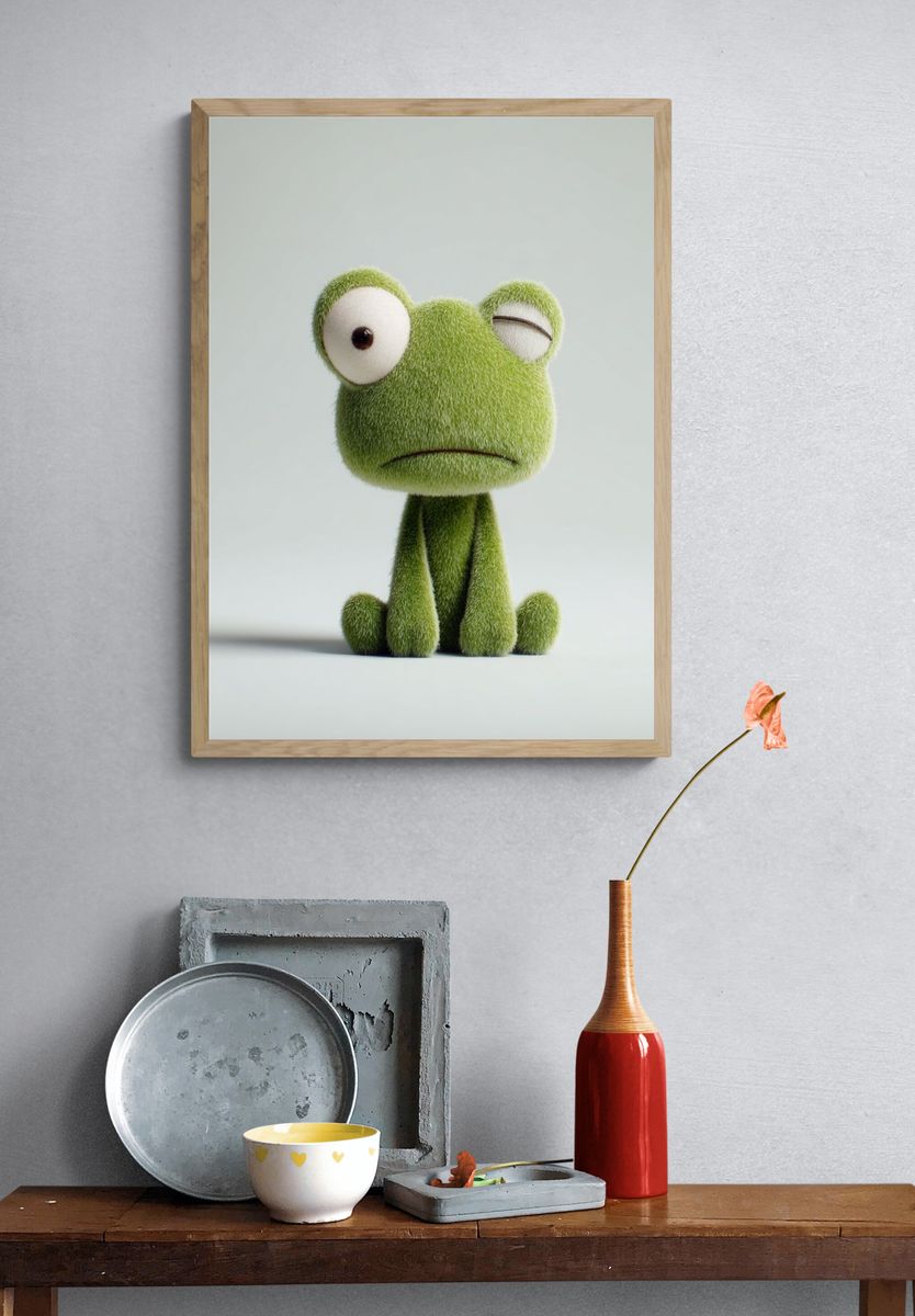 Sad Frog Character Poster. — room view 3