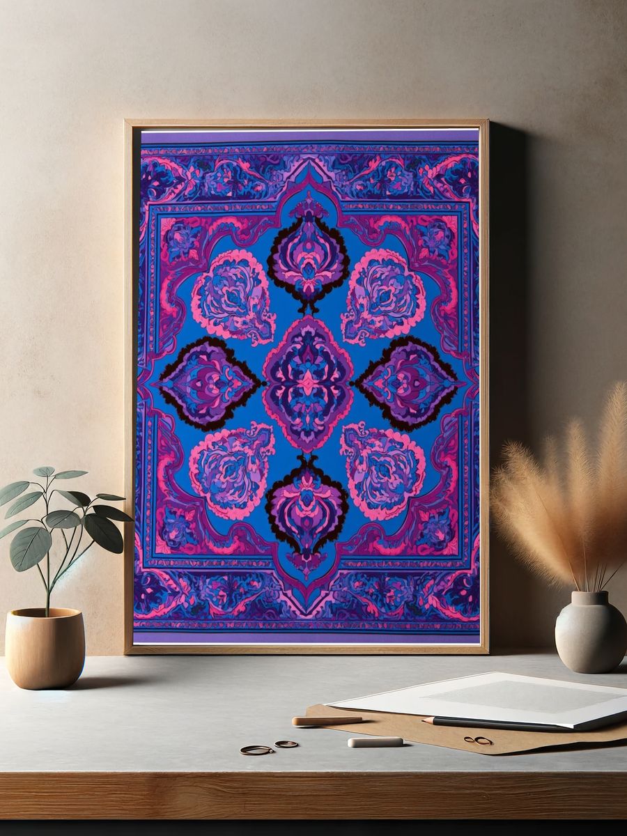 Ornate Floral Mandala Print. — room view 2