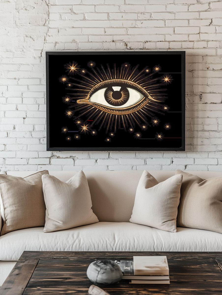 Mystic Eye Celestial Illustration Poster. — room view 1