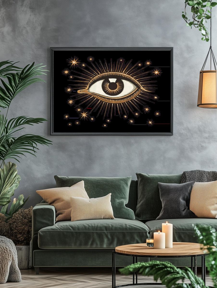 Mystic Eye Celestial Illustration Poster. — room view 4