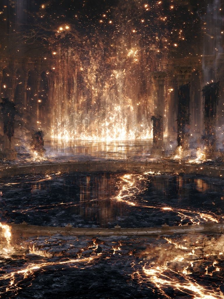Molten Ruins Fantasy Print. poster detail