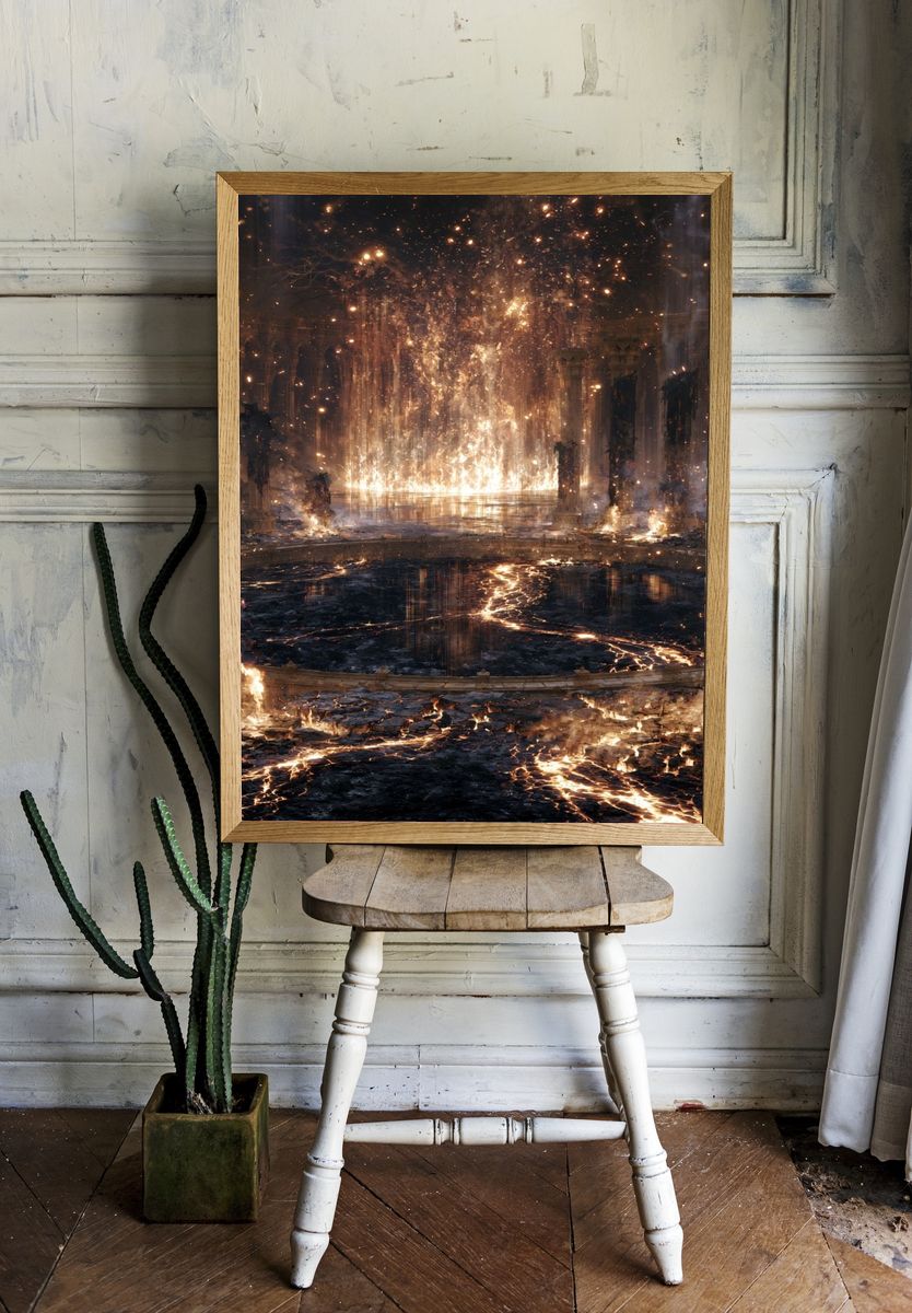 Molten Ruins Fantasy Print. — room view 1